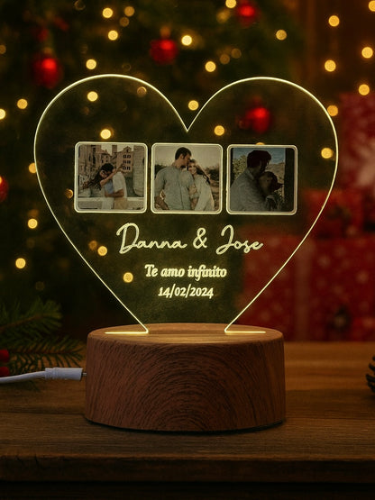 Lámpara corazón 3 fotos