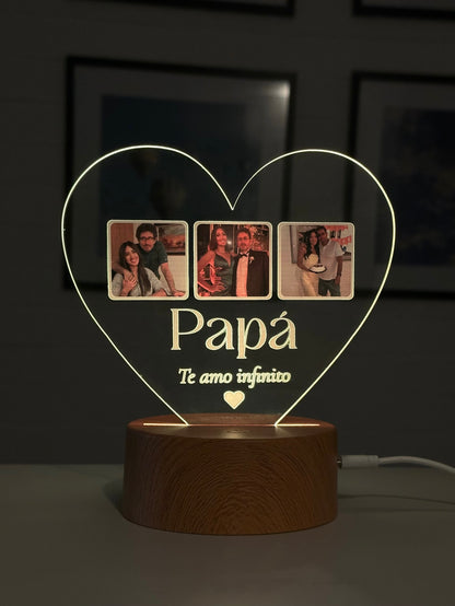Lámpara corazón 3 fotos