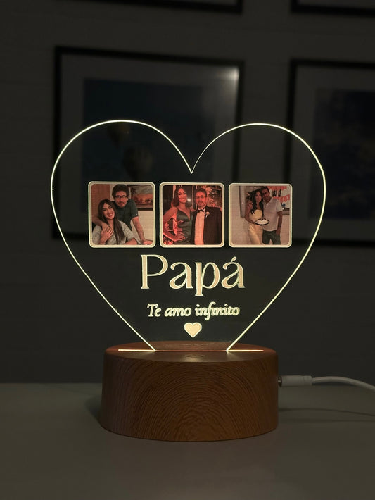Lámpara corazón 3 fotos