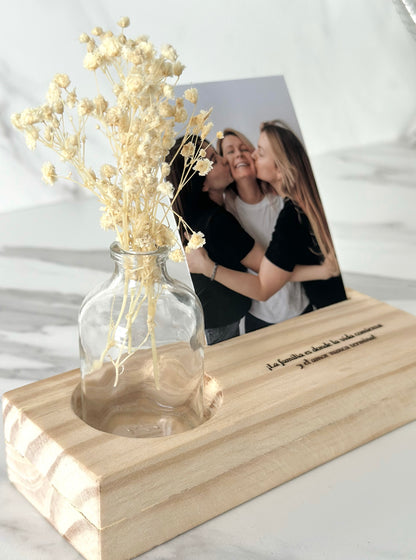 Portafoto con florero